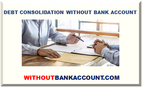 DEBT CONSOLIDATION WITHOUT BANK ACCOUNT