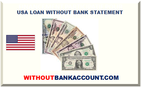 USA LOAN WITHOUT BANK STATEMENT